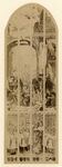 105269 Afbeelding van een glasraam in de St. Janskerk te Gouda, voorstellende de aanbidding van de herders, met ...